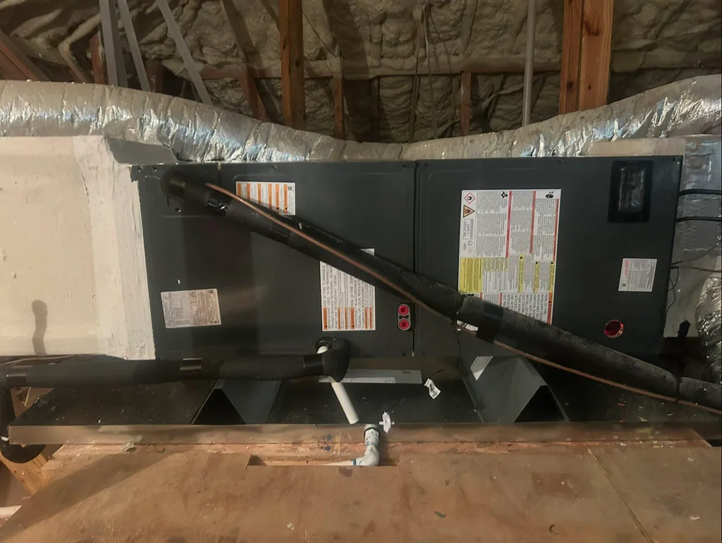 Residential air handler with clean refrigerant lines